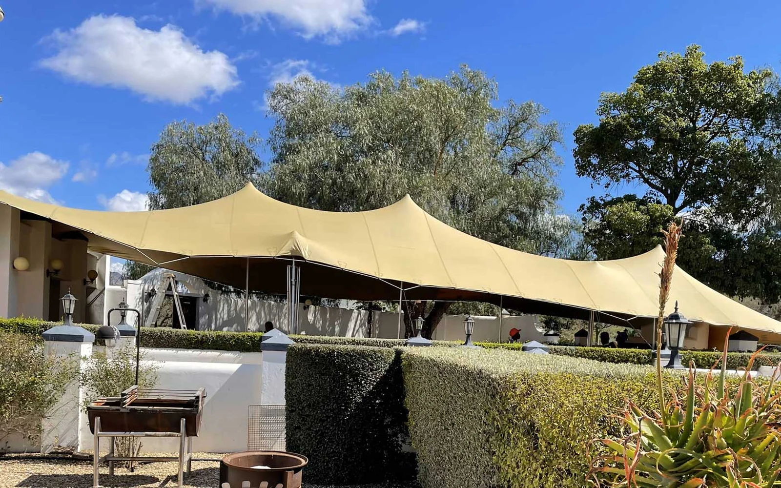 Stretch tent hire at a garden venue