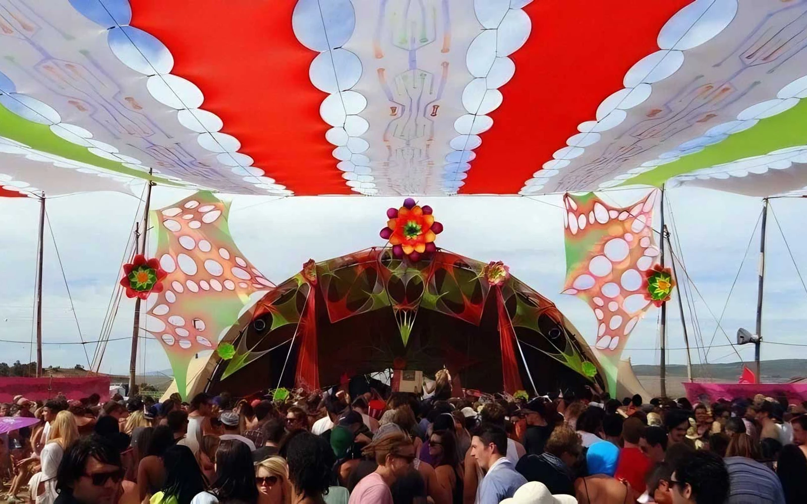 Decorated stretch tent with styling