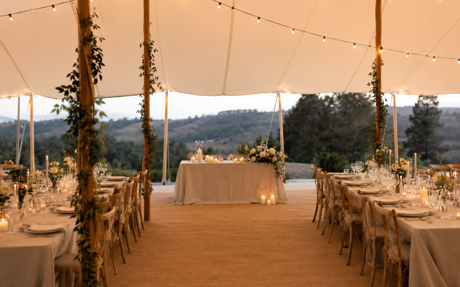 Large stretch tent for a outdoor wedding